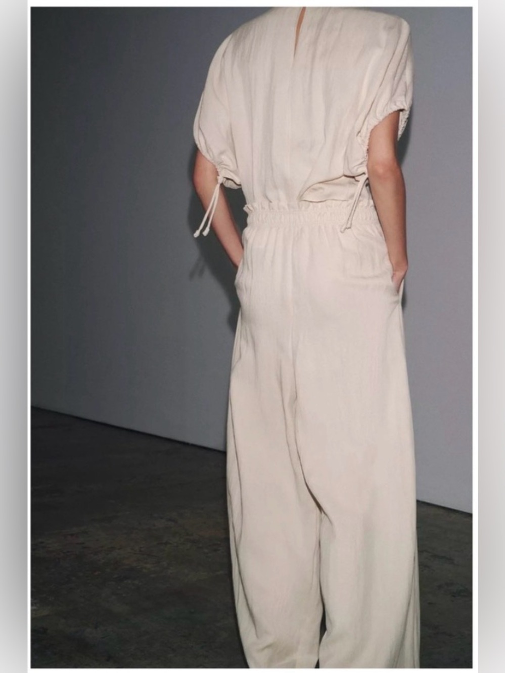 NWT Zara Cream Wide Leg Pants - Picture 3 of 10